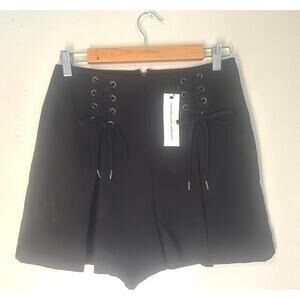 NWT Cupcakes and Cashmere Black women's lace-up detail shorts Size 4